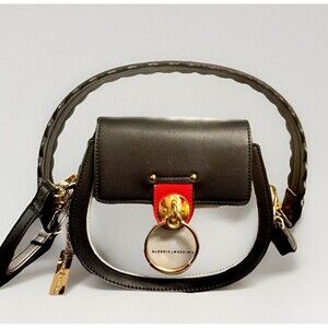 Alessia Massimo Mini Bag Crossbody Black Gold Hardware